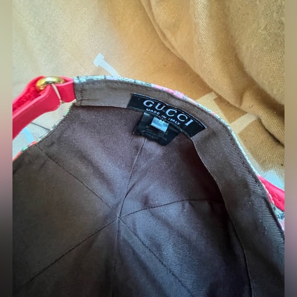 GUCCI GG SUPREME MONOGRAM FLORAL Leather BASEBALL HAT sz Medium adjustable - Picture 7 of 7